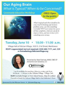 A flyer for Our Aging Brain